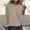 Khaki, variant on CheerKidz Women Solid Color Round Neck Pullover Knitted Sweater Soft Long Sleeve Casual Loose Top for Winter Indoor Home Wear Fashionable Everyday(Khaki,M)