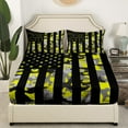 thumbnail image 3 of Erosebridal Stars Stripes Flag Sheet Set Queen, Yellow Camo Bedding Sets Queen Size, Camouflage Theme Decor, 3 of 7