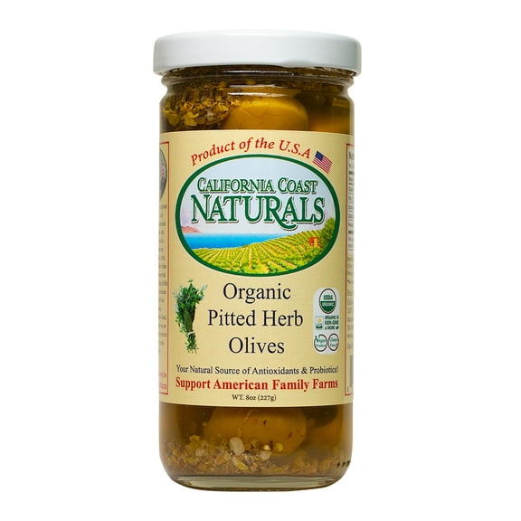 California Coast Naturals Organic Pitted Herb Olives, USDA Organic, Non GMO, 8 oz
