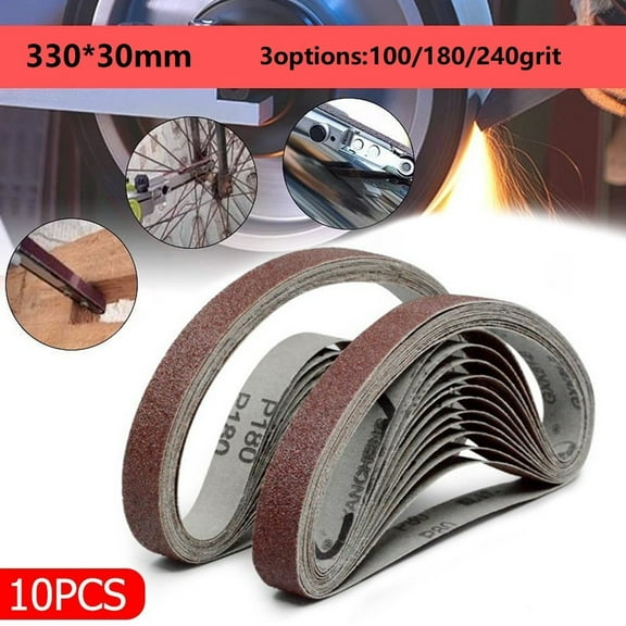 10pcs 30*330mm Sanding Belt 40-1000Grit Grinding And Polishing For Angle Grinder Abrasive Tool Wood Soft Metal Polishing