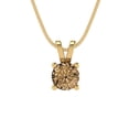 thumbnail image 4 of 0.5 ct Brilliant Round Cut Solitaire Champagne 18K Yellow Solid Gold Everyday Affordable Designer Necklace Pendant with 16" Chain, 4 of 7