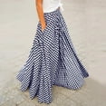thumbnail image 2 of Ashirexll Maxi Skirt with Pockets, Skirts for Women Midi Length, Fashion Summer Loose Casual High Waist Plaid Print Long Skirt Blue S, 2 of 7