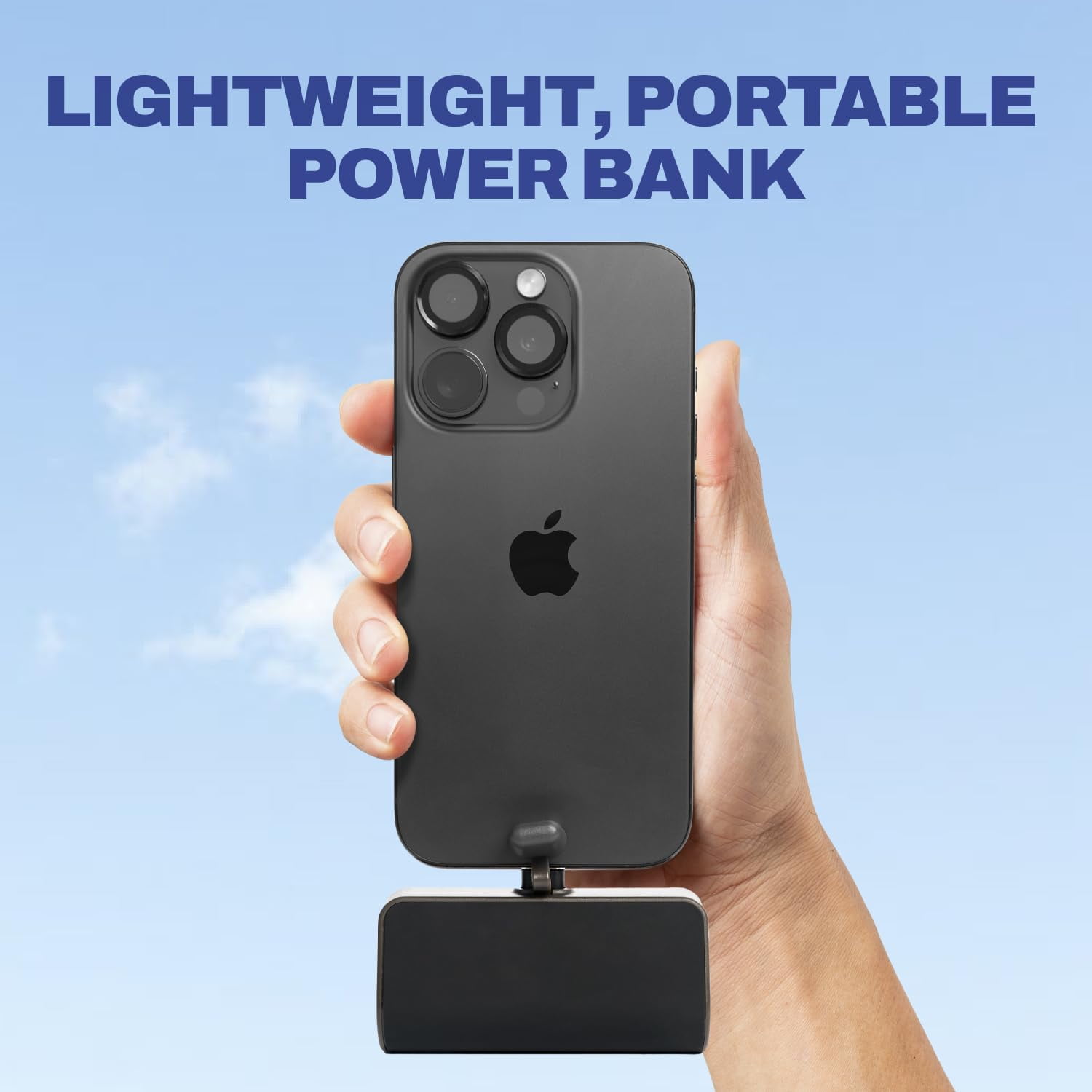 CHARGEWORX Mini Portable Charger Power Bank with Built-in USB-C Connector, LCD Display for Battery, 5000mAh, Fast Charging, Small & Compact Design