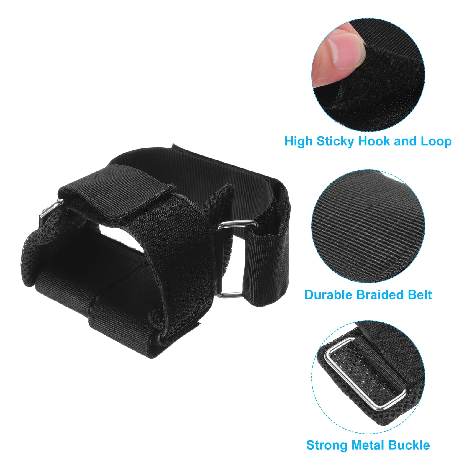 Dumbbell Foot Attachment Adjustable Ankle Straps Feet Weights Lifting Black 2 Pack