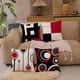 thumbnail image 3 of Juego de 4 fundas de almohada geométricas abstractas modernas, blancas, negras y rojas, fundas de almohada decorativas cuadradas de 18x18 pulgadas, 3 of 4