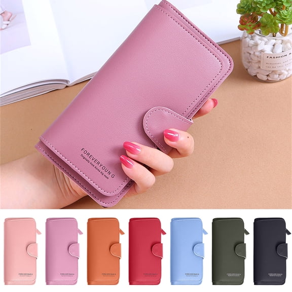 Long Zip Around Wallet for Women Secure RFID Blocking Purse with Card Slots and ID Window