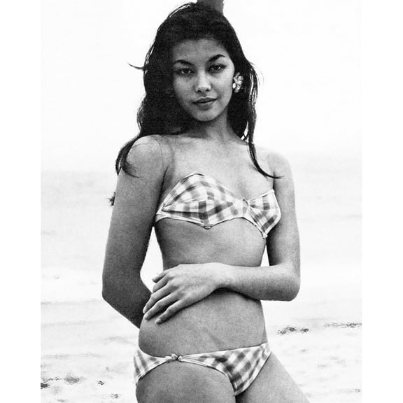 France Nuyen beautiful young pose wearing bikini 1960's 16x20 poster