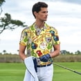 thumbnail image 3 of Pofeuu Animals Print Men's Loose Fit Midweight Short-Sleeve Pocket Polo-Large, 3 of 6