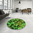 thumbnail image 3 of Ahgly Company Indoor Round Patterned Dark Forest Green Area Rugs, 7' Round, 3 of 6