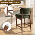 thumbnail image 4 of Daluvenix Counter Height Bar Stools Set of 3, Mid-Century Bar Chairs with Solid Wood Frame and Backrest, Modern Boucle Fabric BarStool for Kitchen Island, Wooden Dining Room Chair, 4 of 9