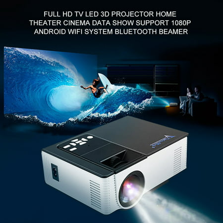 Top Knobs Projector 3D DLP Support Full HD 1080P 300in with WiFi Bluetooth AirPlay HDMI Android OS Mini Projector for Home and