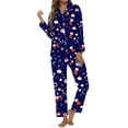 thumbnail image 5 of Christmas pajamas Long Sleeve Pajama Floral Print Soft Comfy Sleepwear Loungewear Cozy Homewear Nightwear Outfit For Ladies And G'irls, 5 of 5