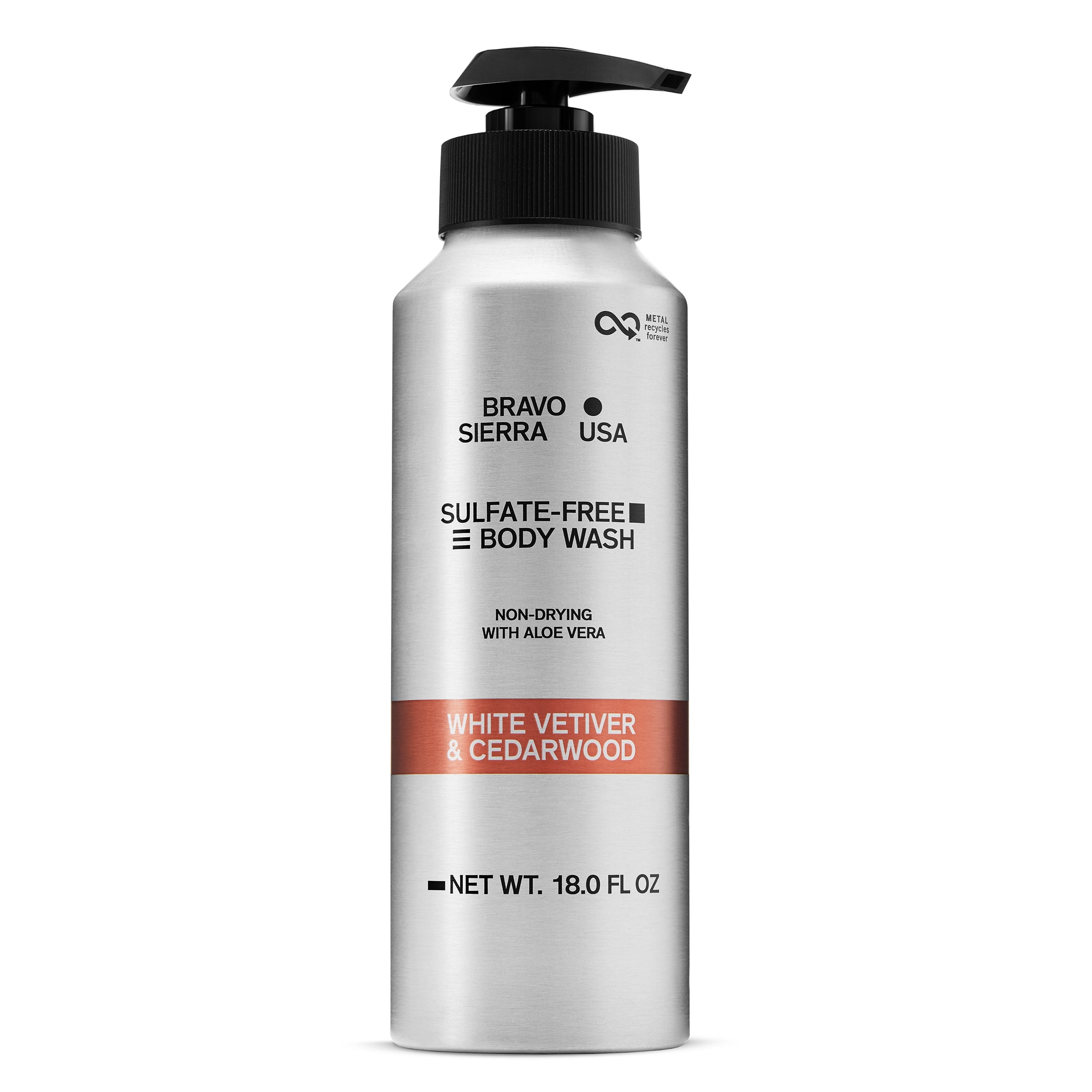 Bravo Sierra Liquid Body Wash for Men, White Vetiver & Cedarwood, 18 oz