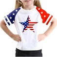 thumbnail image 2 of hengsof Girls Raglan Sleeve Fashion Printed T-Shirts Holiday Crew Neck Short Sleeve Tops Independence Day Patriotic Girls Shirts, 2 of 4