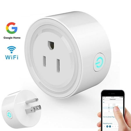 Smart Wifi Plug Outlet, Mini Smart Socket Plug Timing Function No Hub Required Control Your Appliances from Anywhere for iOS Android Smartphones