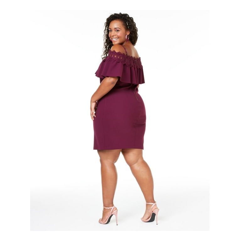 Burgundy party clearance dress plus size