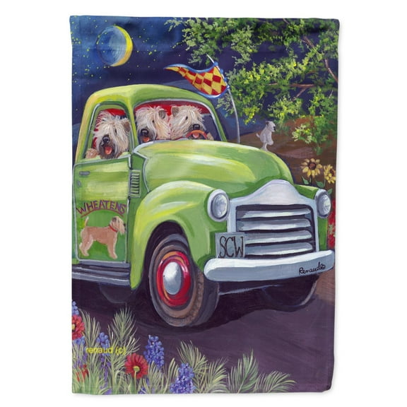 Carolines Treasures PPP3195GF Wheaten Terrier Zoom Flag Garden Size  Small multicolor