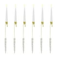 thumbnail image 2 of Pack Of 6 Flickering Remote LED Short Taper Candles - Battery Operated Timer Window Candlesticks, Flameless White Plastic Candles For Christmas Tree, Holiday, Home & Party Decor, 2 of 4