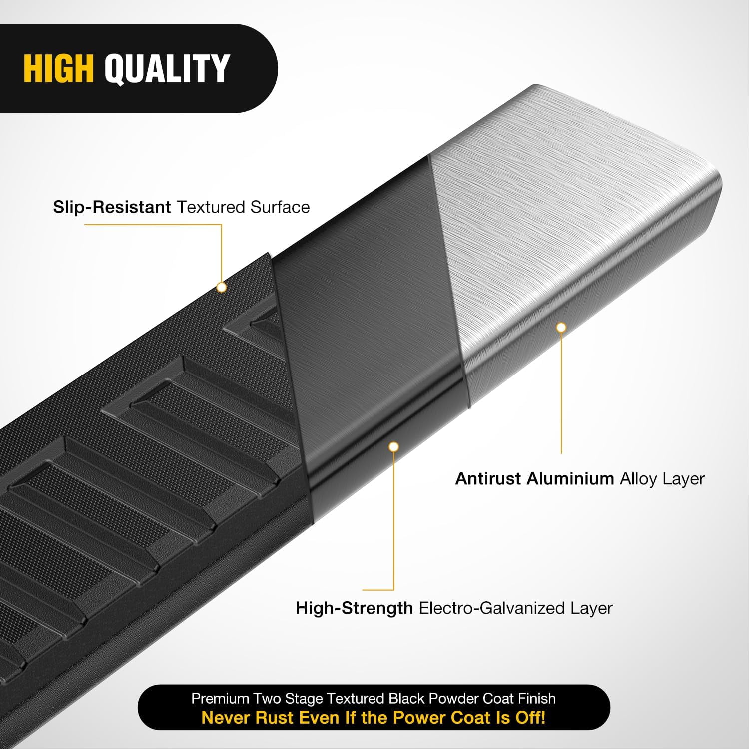Nilight Running Boards for 2009-2018 Dodge Ram 1500 Quad Cab 2019-2024 Dodge Ram 1500 Classic 2010-2024 Dodge Ram 2500 3500 6inch Slip-Proof Aluminum Bolt-on Side Step Nerf Bars,Black