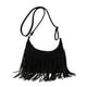 thumbnail image 2 of Bolso de hombro Colco con borlas moderno estilo flecos correa para teléfono escolar trabajo portátil al aire Negro 30 cm x 25 cm x 7 cm, 2 of 8