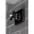 thumbnail image 3 of Kingston Brass KS3040ZX Single-Handle Three-Way Diverter Valve with Square Trim Kit in Matte Black, 3 of 9