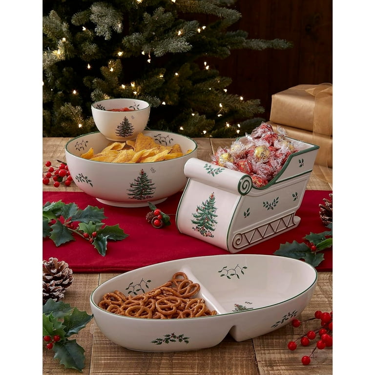 Spode Christmas Tree Tiered Chip and Dip Serving Set 2-Piece - Main Image