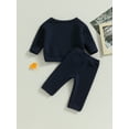 thumbnail image 4 of ZAXARRA Baby Boys 2PCS Pants Sets Long Sleeve Round Neck Sweatshirt Tops and Solid Color Pants Sets, 4 of 9