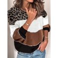 thumbnail image 2 of Women's Sweaters Casual Long Sleeve Crewneck Color Block Patchwork Pullover Knit Sweater Tops, 2 of 7