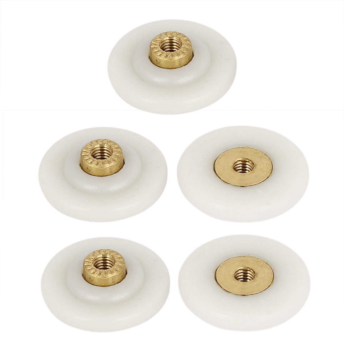 Uxcell Plastic Pulleys Glass Shower Door Rollers Wheels Runners 1.1" Dia 5pcs