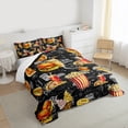 thumbnail image 3 of Homewish Fast Food Lover Bedding Comforter Set, Cartoon Popcorn Hamburger Pizza Twin Comforter Sets, Teens Kids Boys Girls Bedding Set, Breathable Home Decor, 2pcs, 3 of 8