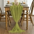 thumbnail image 3 of Cheesecloth Gauze Forest Green Wedding Table Runner, 300 cm Seasonal Fabric Kitchen Dining Holiday Table Decor for Home Party Indoor, 3 of 12