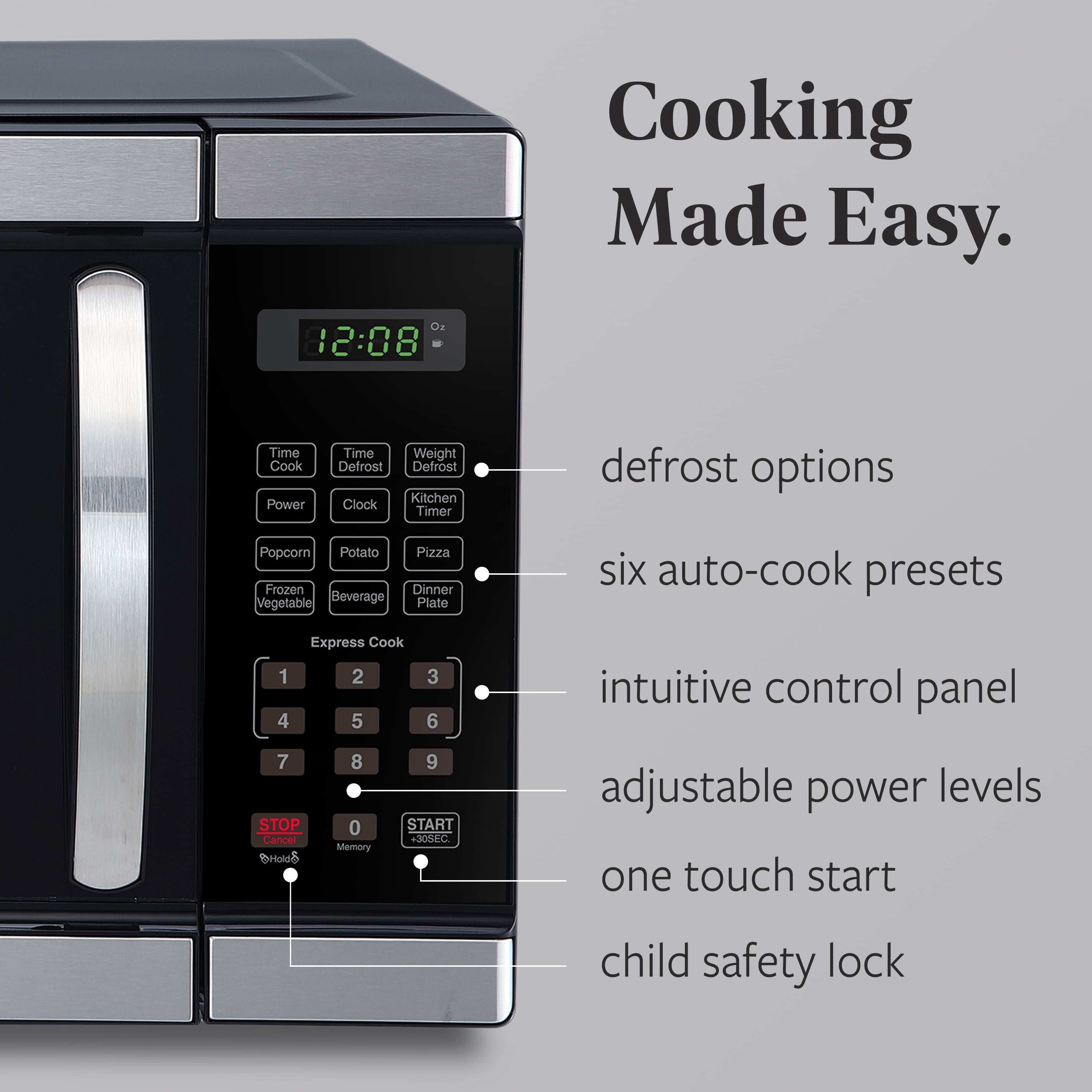 Farberware 1.1 cu ft Microwave Oven, 1000W Professional Countertop Microwave Oven, Stainless Steel