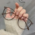 thumbnail image 2 of Men And Women Round Anti Blue Glasses Computer Frame Optical Lenses New Arrival 2023 brown, 2 of 6