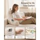 thumbnail image 3 of Almohada de lectura Blissful Diary grande con respaldo de franela color crema, 3 of 8