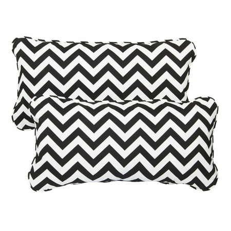 Humble And Haute Black Chevron Corded 12 X 24 Inch Indoor Outdoor