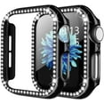 thumbnail image 3 of SOLOLUP (1Pack/3Pack) Bling Hard Cover for Apple Watch Case 41mm 40mm 38mm 42mm 44mm 45mm Women Shockproof PC Full Tempered Glass Diamond Bumper Case Accessories for iWatch Series 8 7 SE 6 5 4 3 2 1, 3 of 11