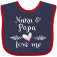 thumbnail image 3 of Inktastic Nana and Papa Love Me Heart Grandchild Boys or Girls Baby Bib, 3 of 4