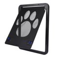 thumbnail image 3 of Puerta mosquitera de plástico negra con diseño de huellas de perro para gatos y perros pequeños., 3 of 12