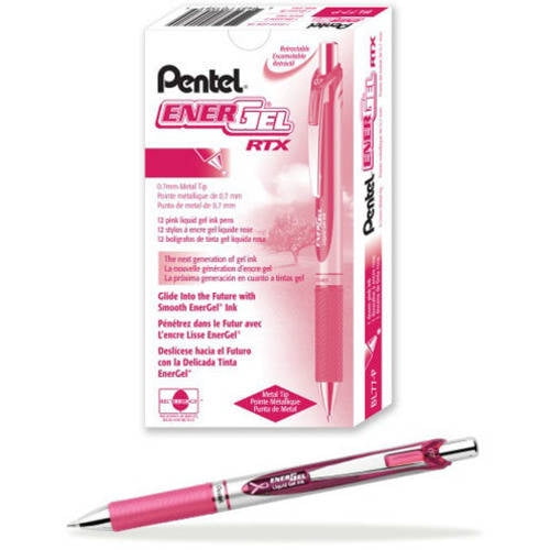 Pentel EnerGel RTX Retractable Liquid Gel Pen, (0.7mm) Metal Tip