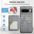 thumbnail image 4 of ELEHOLD Case for Google Pixel 7 Pro, Shockproof Magnetic Leather Wallet Case with Hand Grip & Kickstand & RFID Blocking,Gray, 4 of 5