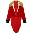 thumbnail image 5 of TiaoBug Mens Lion Tamer Costume Sets Circus Ringmaster Outfits Jacket with Hat Collar Gloves Red L, 5 of 7