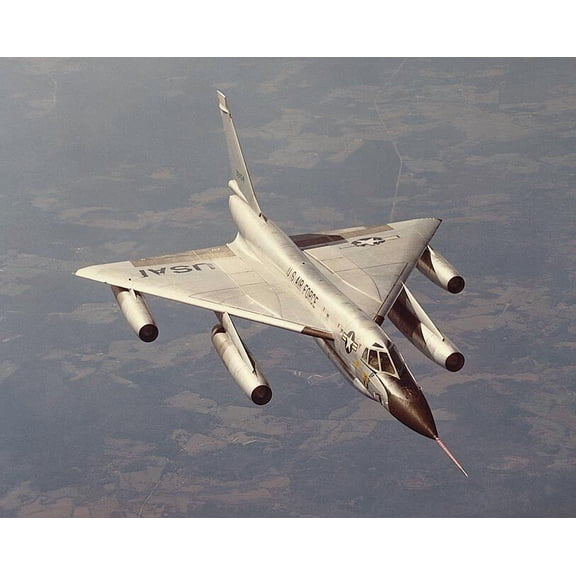 B-58 Hustler Bomber by Convair in Flight - 12x18 Inch Laminated Aviation Poster - Stunning Detail and Bold Colors