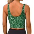 thumbnail image 2 of Bixox Women's Soccer Pattern Fitness Navel Tank Top U-Back Yoga Tank Top Sweatshirt Sports Bra, 2 of 5