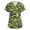 Fluorescent Green, variant on Women's Halloween Scrub Top Stretch, V-Neck Short Sleeve Medical Scrubs Shirt 4-Way Stretch Polyester Spandex Uniform Tops with Pockets Dark Purple L
