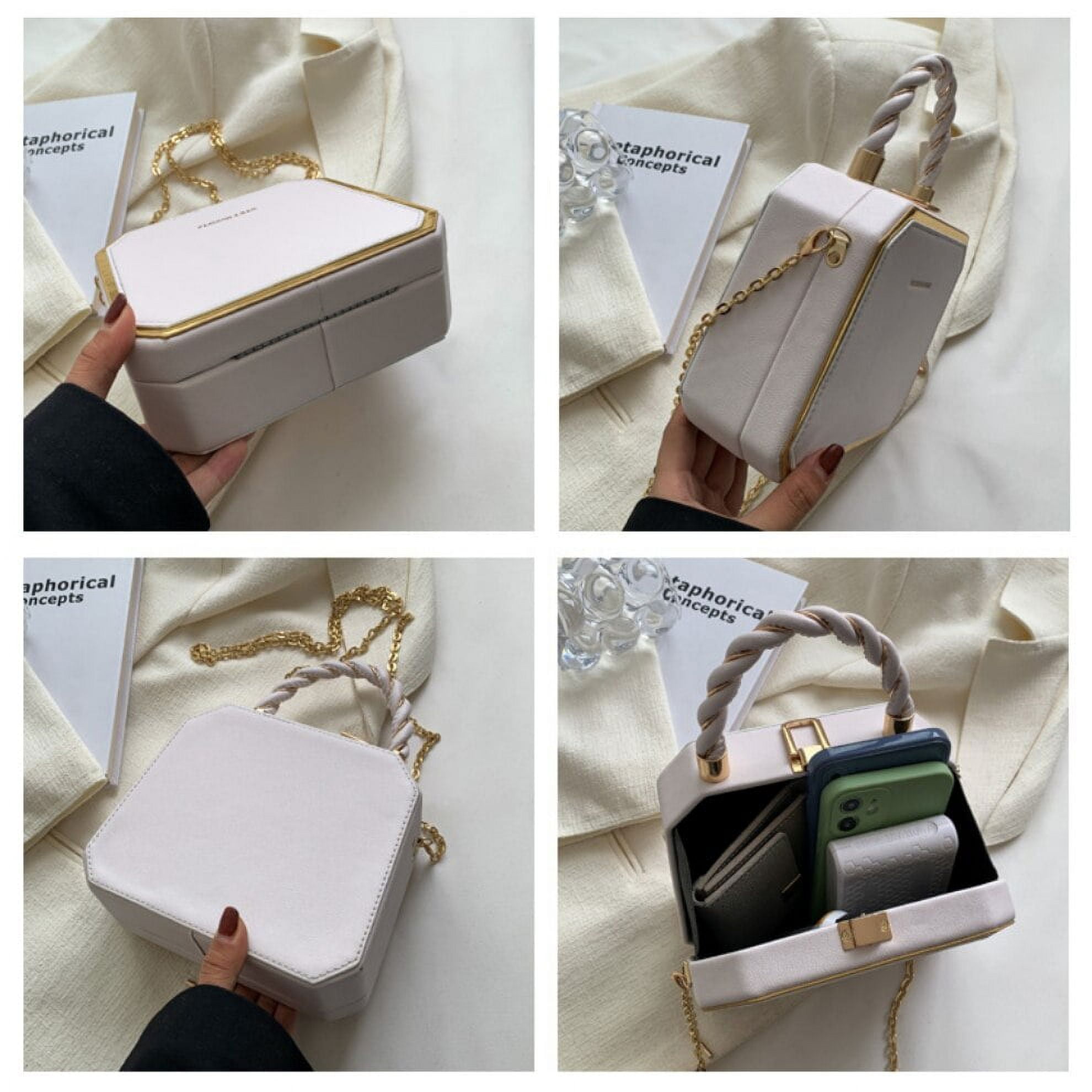 CoCopeaunt Fashion Box Shape Shoulder Bag Designer Handbags Pu Leather  Crossbody Bags For Women Small Tote Top-handle Bag 