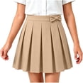 thumbnail image 2 of Diufon Girls Uniform Skirts Kids High Waist A-line School Skirts Cotton Pleated Bowknot Mini Skorts for Dance, 2 of 8