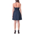 thumbnail image 3 of Vestido de mezclilla para mujer INSPIRE CHIC, con cuello halter, sin espalda, con botones, color azul oscuro, talla L, 3 of 5
