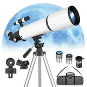 Telescope for Adults Astronomy, 80mm Aperture 600mm Refracting Telescope for Kids & Beginners, 24x-180x, Portable Telescope with an Adjustable Tripod, a Carrying Bag, a Phone Adapter