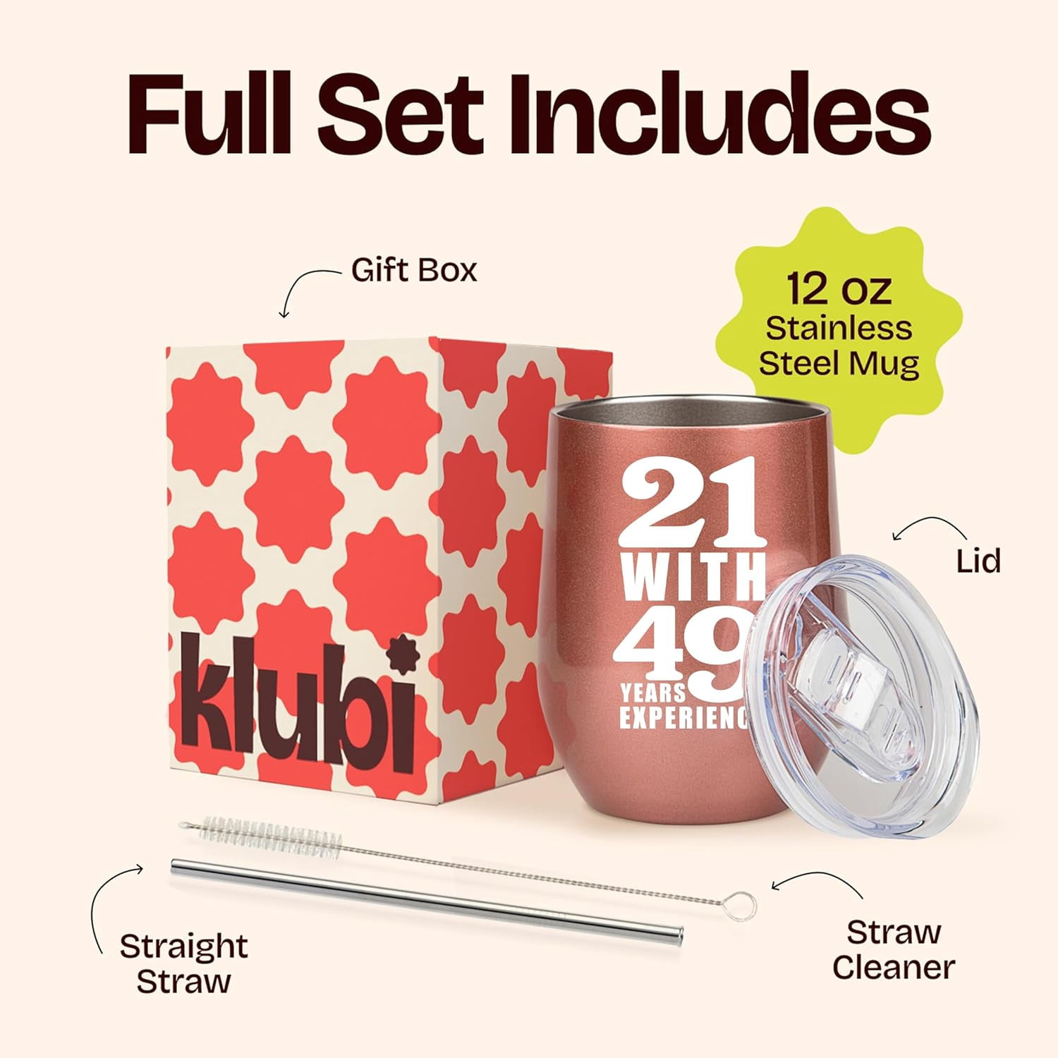 70th Birthday Gifts for Women Funny - 12 Ounce 21 with 49 years Experience Wine Glass 70th Birthday Gift for Her, 70 Year Old Gift for Women, 1954 Birthday Gifts For Turning 70
