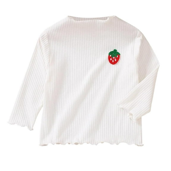 HAiming Toddler Grils Cotton T-Shirt Tops Casual Long Sleeve Lettuce Neck Pullover Cute Shirts Base Layer Tees Clothes